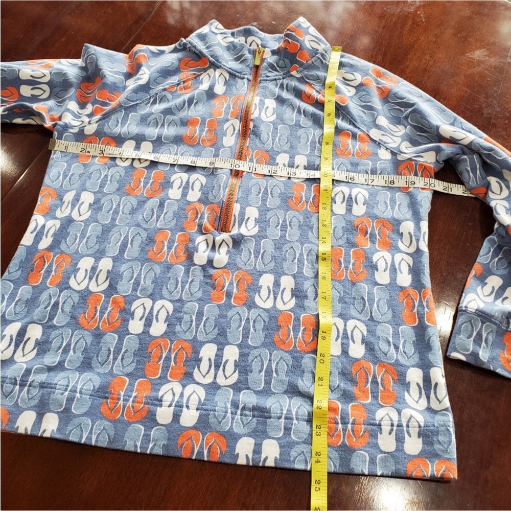 HOST PICK 🎉🎉CROWN & IVY Beach “Shore Thing” Flip Flop 1/2 zip pullover Size LP - Picture 5 of 8